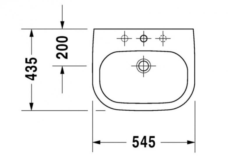 Duravit D-Code 54 håndvask t/nedfældning Duravit D-Code 54 håndvask t/nedfældning