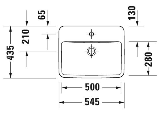 Duravit No. 1 55 håndvask t/nedfældning - 1 hanehul Duravit No. 1 55 håndvask t/nedfældning - 1 hanehul
