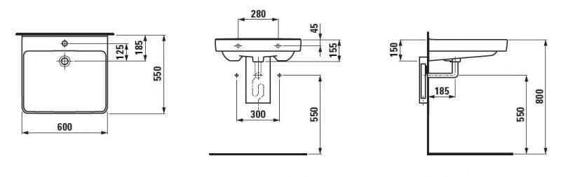 Laufen Pro Liberty 60 håndvask - 1 hanehul Laufen Pro Liberty 60 håndvask - 1 hanehul