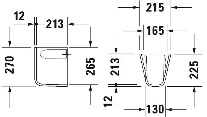 Duravit halvsøjle til Duravit D-Code håndvask Duravit halvsøjle til Duravit D-Code håndvask