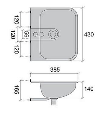 Purus håndvask V430 med hanehul Purus håndvask V430 med hanehul