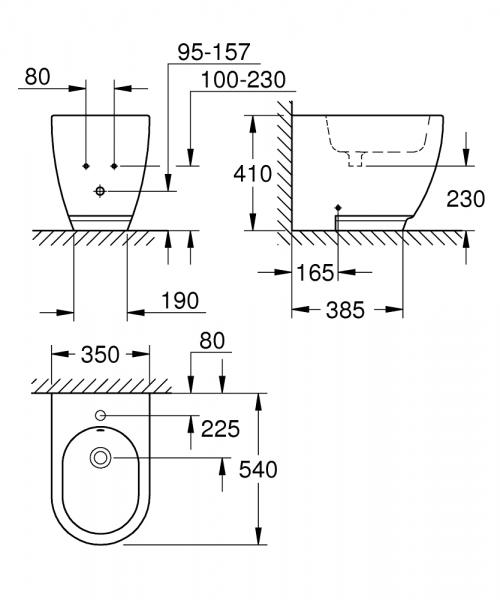Grohe Essence Keramik gulvstående bidet - Alpinhvid Grohe Essence Keramik gulvstående bidet - Alpinhvid