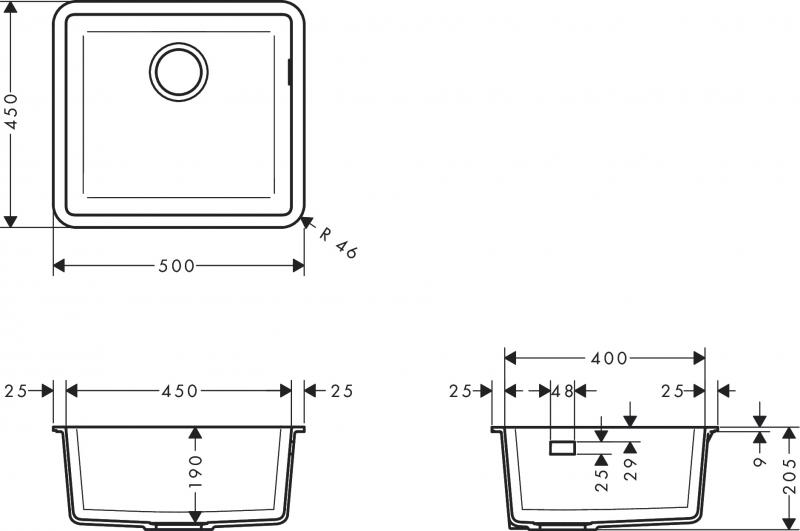 hansgrohe S51 S510-U450 Underlimet vask 450 - Graphiteblack hansgrohe S51 S510-U450 Underlimet vask 450 - Graphiteblack