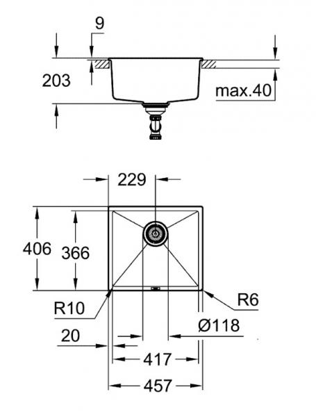 Grohe K700U køkkenvask i komposit Grohe K700U køkkenvask i komposit