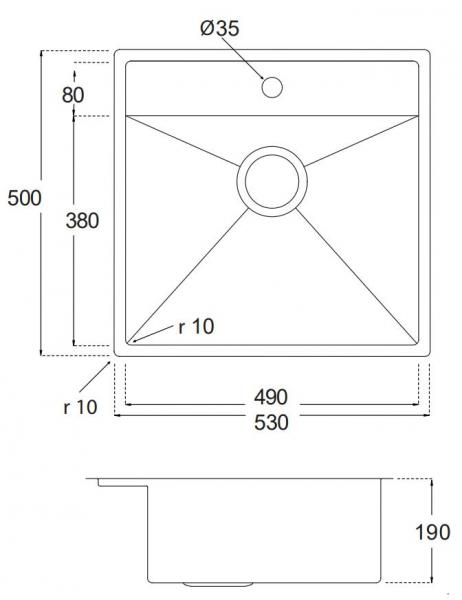 Lavabo Kubus 520 soft køkkenvask Lavabo Kubus 520 soft køkkenvask