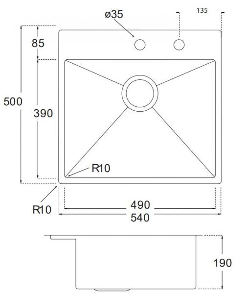 Lavabo Kubus 541 Soft køkkenvask m/auto-strainer Lavabo Kubus 541 Soft køkkenvask m/auto-strainer