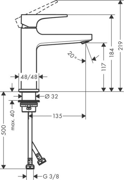 Hansgrohe Metropol 110 armatur m/push-open bundventil - Børstet bronze Hansgrohe Metropol 110 armatur m/push-open bundventil - Børstet bronze