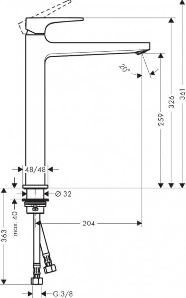 Hansgrohe Metropol 260 håndvaskarmatur m/bøjlegreb - Krom Hansgrohe Metropol 260 håndvaskarmatur m/bøjlegreb - Krom