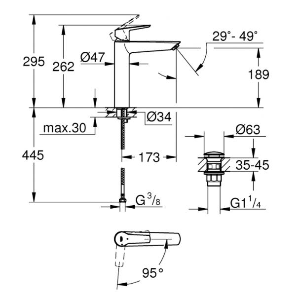 Grohe Start håndvaskarmatur XL m/koldstart - Krom Grohe Start håndvaskarmatur XL m/koldstart - Krom