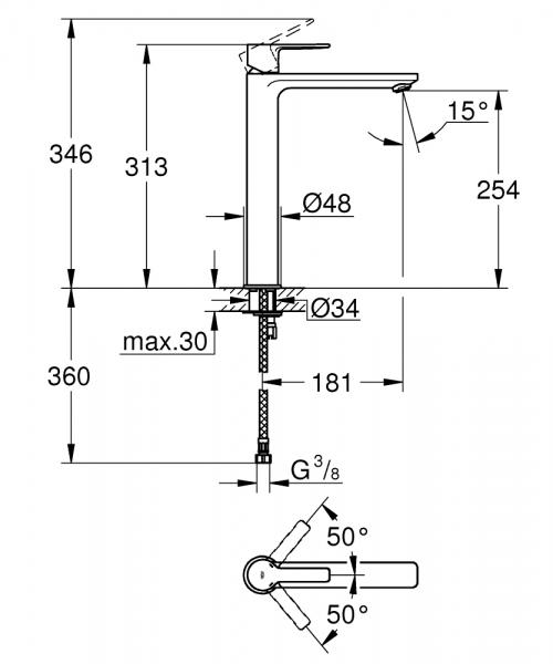 Grohe Lineare New armatur til bowlevask - Krom Grohe Lineare New armatur til bowlevask - Krom