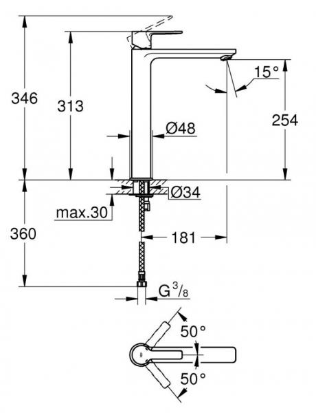 Grohe Lineare New armatur til bowlevask - Børstet hard graphite Grohe Lineare New armatur til bowlevask - Børstet hard graphite