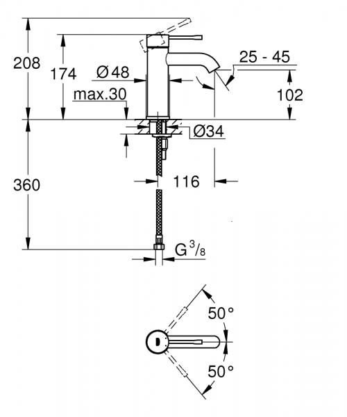 Grohe Essence New håndvaskarmatur u/bundventil - Krom Grohe Essence New håndvaskarmatur u/bundventil - Krom