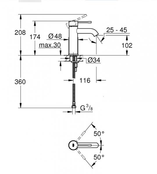 Grohe Essence New håndvaskarmatur u/bundventil - Mat sort Grohe Essence New håndvaskarmatur u/bundventil - Mat sort