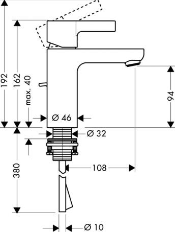 Hansgrohe Metris S håndvaskarmatur m/bundventil Hansgrohe Metris S håndvaskarmatur m/bundventil