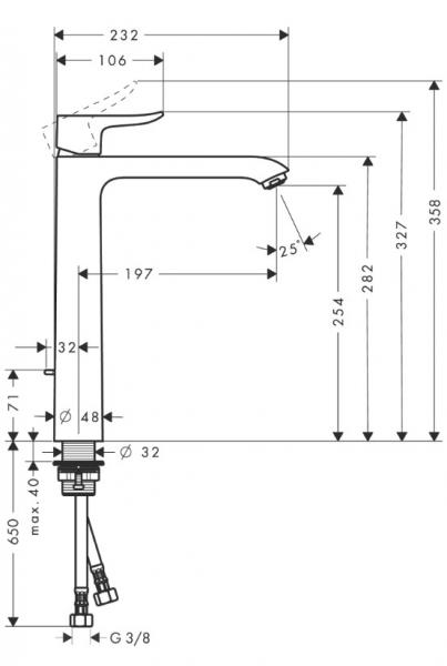 Hansgrohe Metris 260 håndvaskarmatur - Høj model Hansgrohe Metris 260 håndvaskarmatur - Høj model