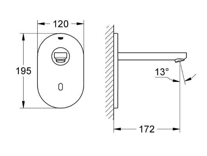 Grohe Eurosmart Cosmopolitan E berøringsfrit håndvaskarmatur Grohe Eurosmart Cosmopolitan E berøringsfrit håndvaskarmatur