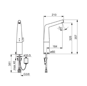 Oras Inspera 3017F berøringsfri vandhane m/bluetooth - Batteri Oras Inspera 3017F berøringsfri vandhane m/bluetooth - Batteri
