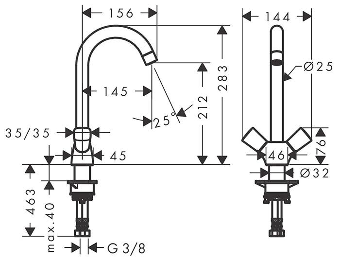 hansgrohe Logis M31 2-grebs køkkenarmatur 1jet - Krom hansgrohe Logis M31 2-grebs køkkenarmatur 1jet - Krom