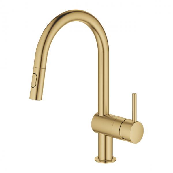 Grohe NEW Minta køkkenbatteri m/udtræk og Dual spray - Børstet Cool Sunrise Grohe NEW Minta køkkenbatteri m/udtræk og Dual spray - Børstet Cool Sunrise