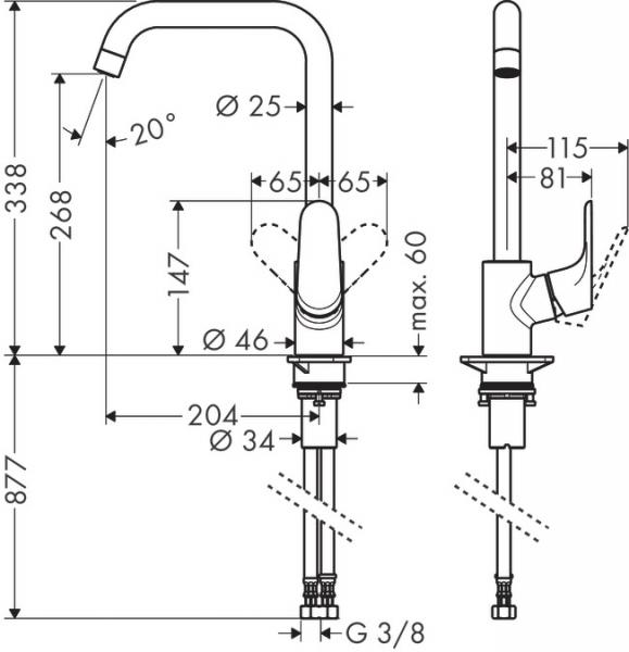 Hansgrohe Focus 260 køkkenarmatur - Mat sort Hansgrohe Focus 260 køkkenarmatur - Mat sort