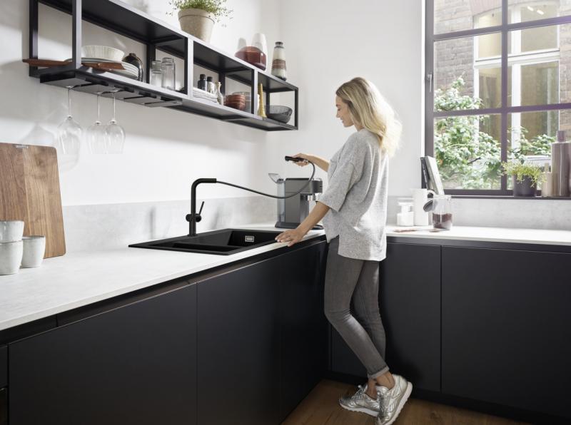 hansgrohe Talis M54 køkkenarmatur m/L-tud og udtræk - Mat sort