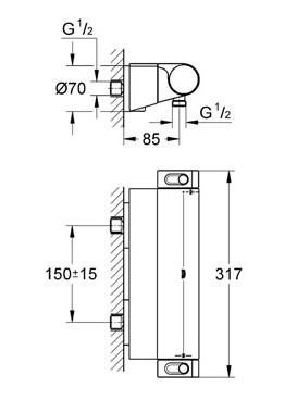 Grohe Groheterm 2000 New brusetermostat Grohe Groheterm 2000 New brusetermostat