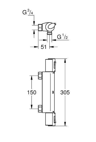 Grohe Grotherm Nordic 800 termostatarmatur Grohe Grotherm Nordic 800 termostatarmatur