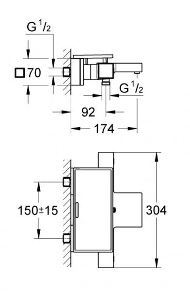 Grohe Grohtherm Cube kartermostat Grohe Grohtherm Cube kartermostat