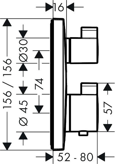 Hansgrohe Ecostat Square indbygningsarmatur - 2 udtag - Krom Hansgrohe Ecostat Square indbygningsarmatur - 2 udtag - Krom