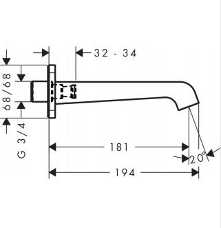 Outlet - AXOR Citterio E kartud 180mm krom - 1 stk. tilbage Outlet - AXOR Citterio E kartud 180mm krom - 1 stk. tilbage