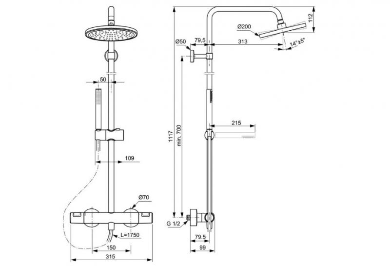 Ideal Standard Idealrain Ceratherm T25 - Matsort Ideal Standard Idealrain Ceratherm T25 - Matsort