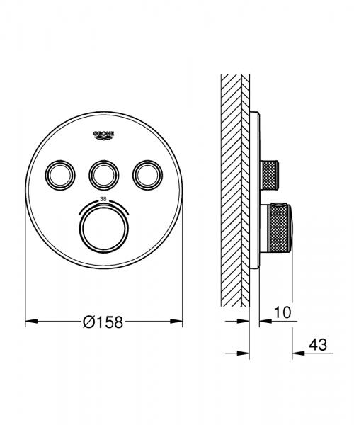 Grohe SmartControl indbygningsarmatur med 3 udtag - Krom Grohe SmartControl indbygningsarmatur med 3 udtag - Krom