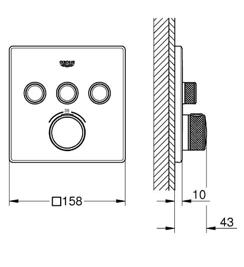 Grohe SmartControl 310 komplet brusesystem til indbygning - Firkantet/loft Grohe SmartControl 310 komplet brusesystem til indbygning - Firkantet/loft