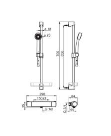 Oras Nova 7425 komplet brusesystem - Krom Oras Nova 7425 komplet brusesystem - Krom