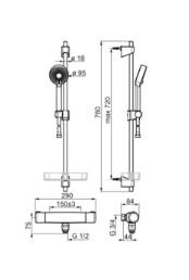 Oras Nova 7455 komplet brusesystem - Krom Oras Nova 7455 komplet brusesystem - Krom