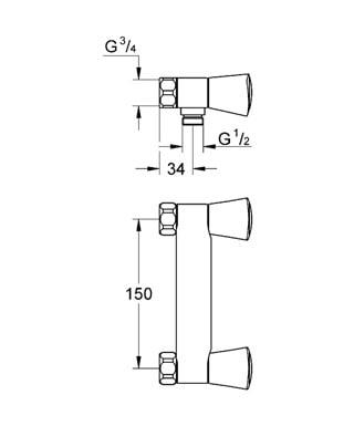 Grohe Costa S brusearmatur u/tilslutning Grohe Costa S brusearmatur u/tilslutning