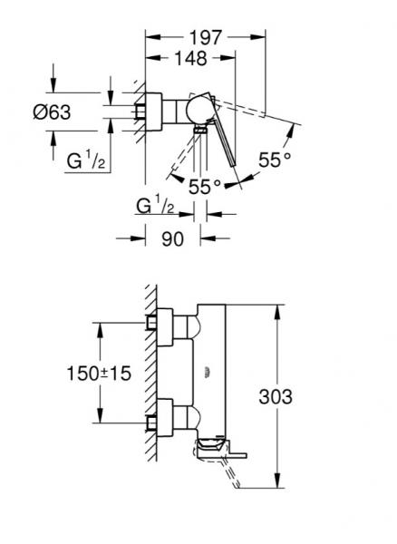 Grohe Plus brusearmatur - Krom Grohe Plus brusearmatur - Krom