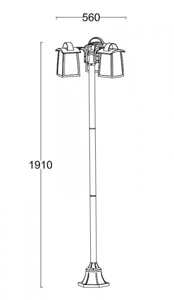Lutec Tradition Kelsey udendørs standerlampe t/3 pærer - Mat sort Lutec Tradition Kelsey udendørs standerlampe t/3 pærer - Mat sort
