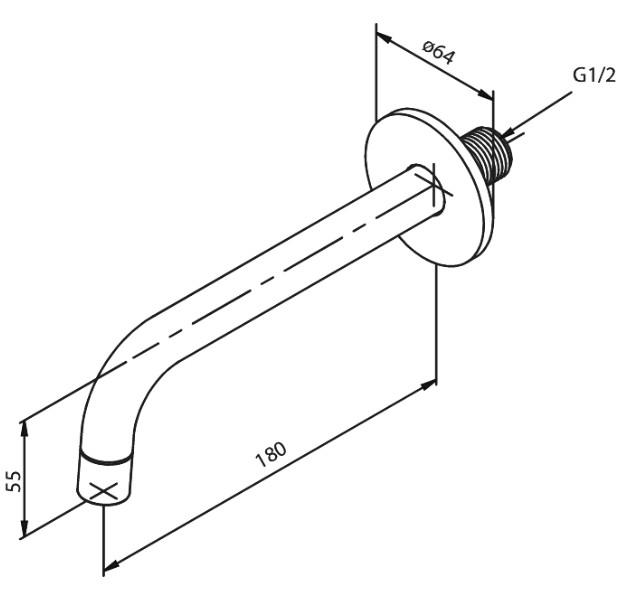 Damixa kartud til indbygning 180mm - Krom Damixa kartud til indbygning 180mm - Krom