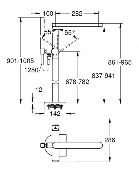 Grohe Plus fritstående badekararmatur - Krom Grohe Plus fritstående badekararmatur - Krom