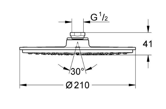 Grohe Rainshower Cosmopolitan hovedbruser 210 m/WaterSaving Grohe Rainshower Cosmopolitan hovedbruser 210 m/WaterSaving