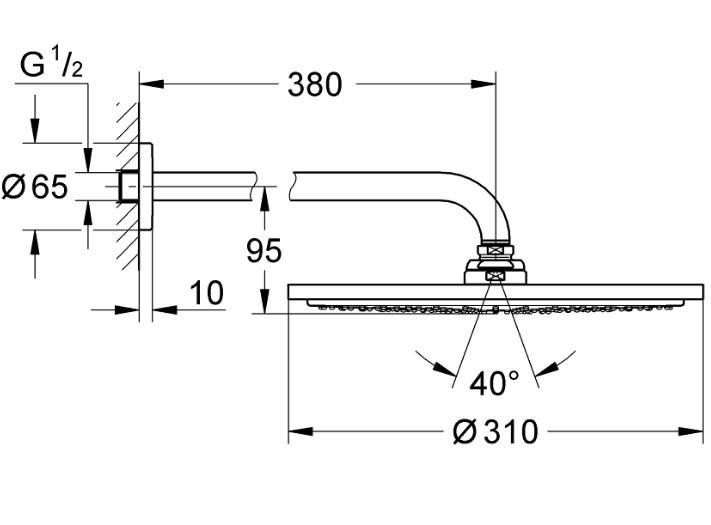 Grohe Rainshower Cosmopolitan 310 hovedbruser sæt Grohe Rainshower Cosmopolitan 310 hovedbruser sæt