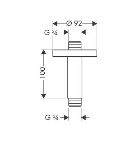 Hansgrohe G Loftbefæstigelse 3/4 100mm Hansgrohe G Loftbefæstigelse 3/4 100mm