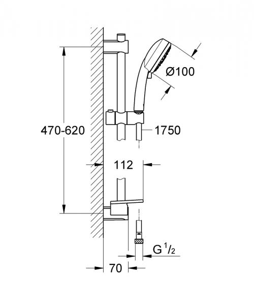 Grohe Vitalio Comfort 100 IV brusesæt - Krom Grohe Vitalio Comfort 100 IV brusesæt - Krom