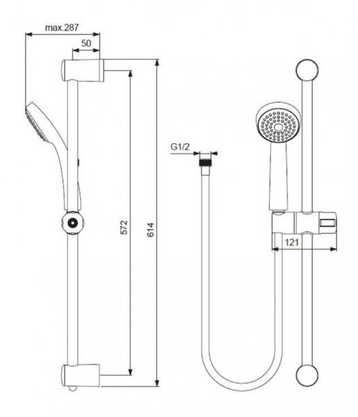 Ideal Standard S1 brusesæt - Ø80 mm håndbruser Ideal Standard S1 brusesæt - Ø80 mm håndbruser