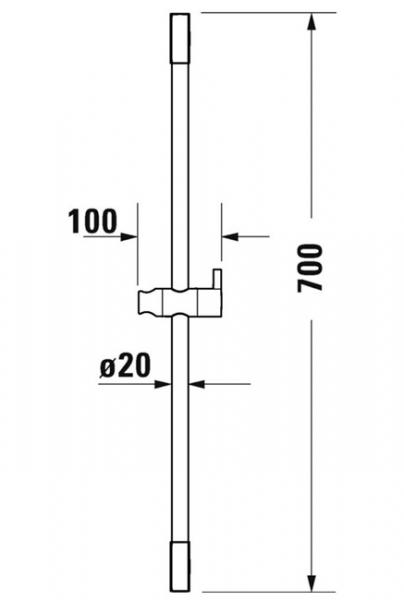 Duravit brusestang 700 mm Duravit brusestang 700 mm