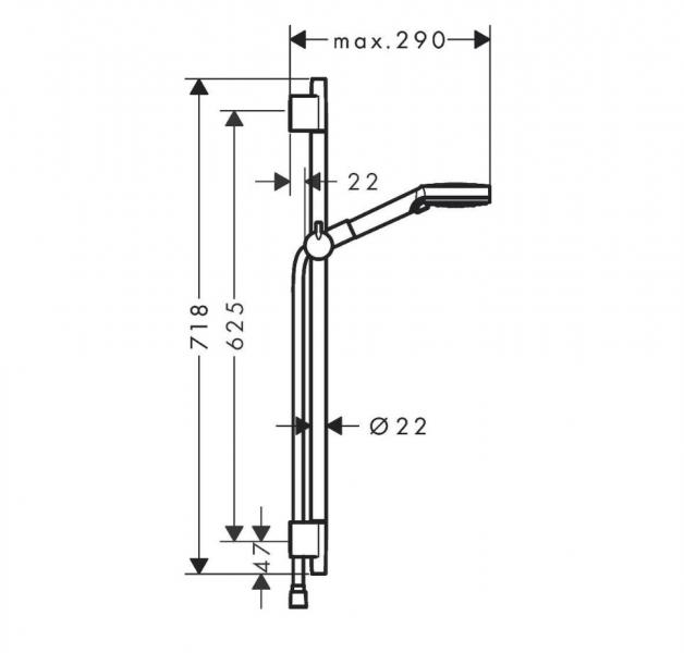hansgrohe Vernis Blend Vario brusesæt 65 cm - Matsort hansgrohe Vernis Blend Vario brusesæt 65 cm - Matsort