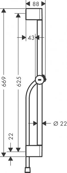 Hansgrohe Unica Pulsify bruserstang m/holder og slange - 65 cm - Krom Hansgrohe Unica Pulsify bruserstang m/holder og slange - 65 cm - Krom