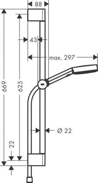 hansgrohe Pulsify Select S 3jet Relaxation brusesæt m/EcoSmart - Krom