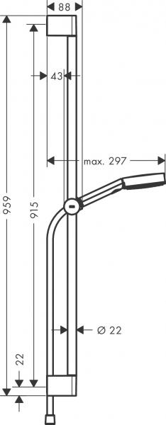hansgrohe Pulsify Select S 105 Relaxation brusesæt m/EcoSmart 3jet - 90 cm - Krom